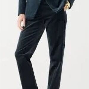 J. Crew Kate Velvet Black Straight Leg Women's Pants